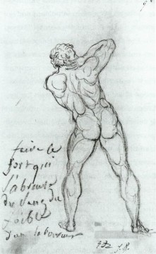  Neoclassicism Canvas - Study after Michelangelo Neoclassicism Jacques Louis David